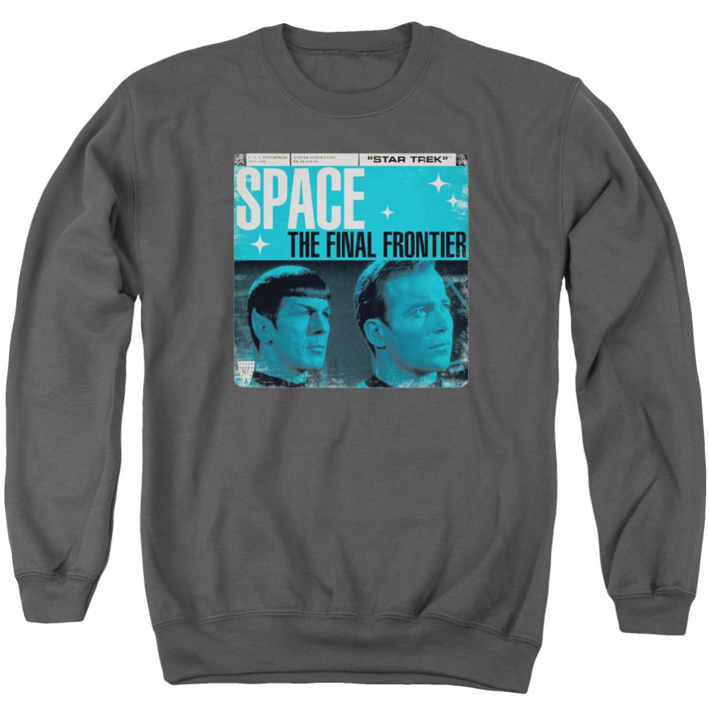 Star Trek Final Frontier Cover Men's Crewneck 50 50 Poly Long-Sleeve T-Shirt