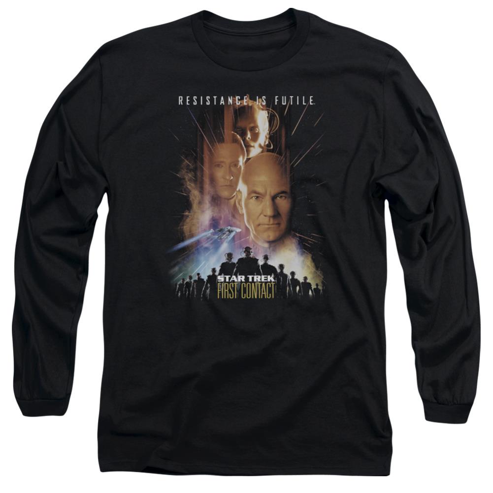 Star Trek First Contact (Movie) Men's 18/1 Cotton Long-Sleeve T-Shirt