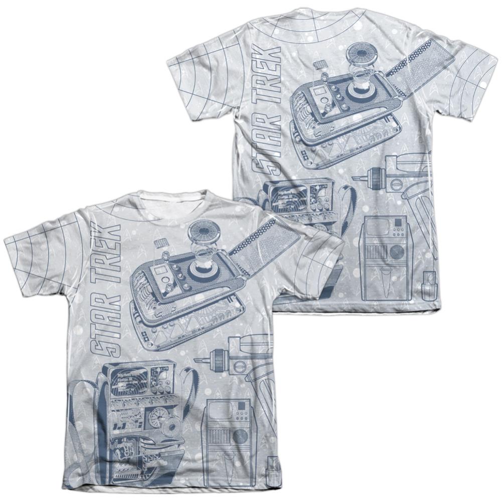 Star Trek Gadgets (Front/Back Print) Men's Regular Fit Poly Cotton Short-Sleeve T-Shirt