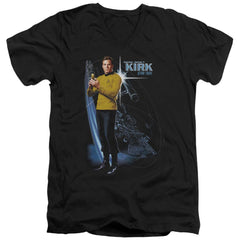 Star Trek Galactic Kirk Men's 30/1 Cotton Slim V-Neck T-Shirt