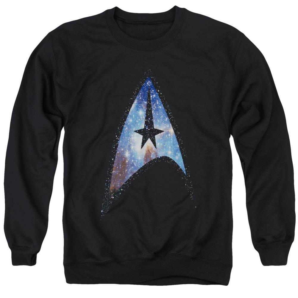 Star Trek Galactic Shield Men's Crewneck 50 50 Poly Long-Sleeve T-Shirt