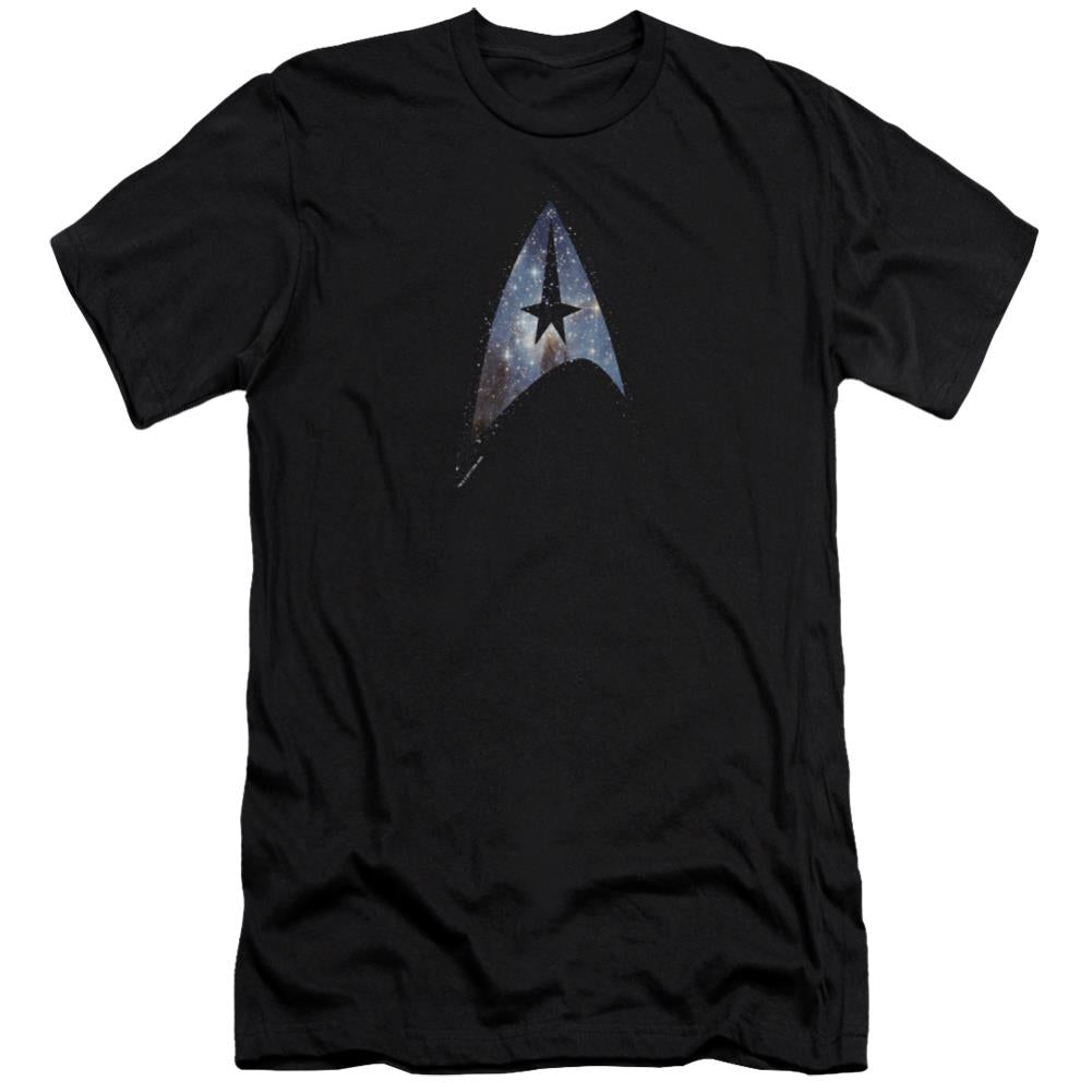 Star Trek Galactic Shield Men's Ultra-Soft 30/1 Cotton Slim Short-Sleeve T-Shirt