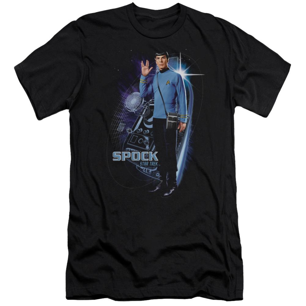 Star Trek Galactic Spock Men's Ultra-Soft 30/1 Cotton Slim Short-Sleeve T-Shirt