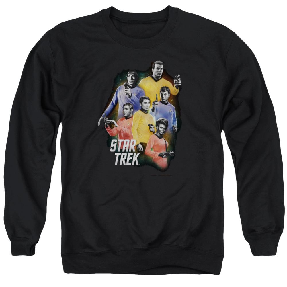 Star Trek Galaxy Glow Men's Crewneck 50 50 Poly Long-Sleeve T-Shirt