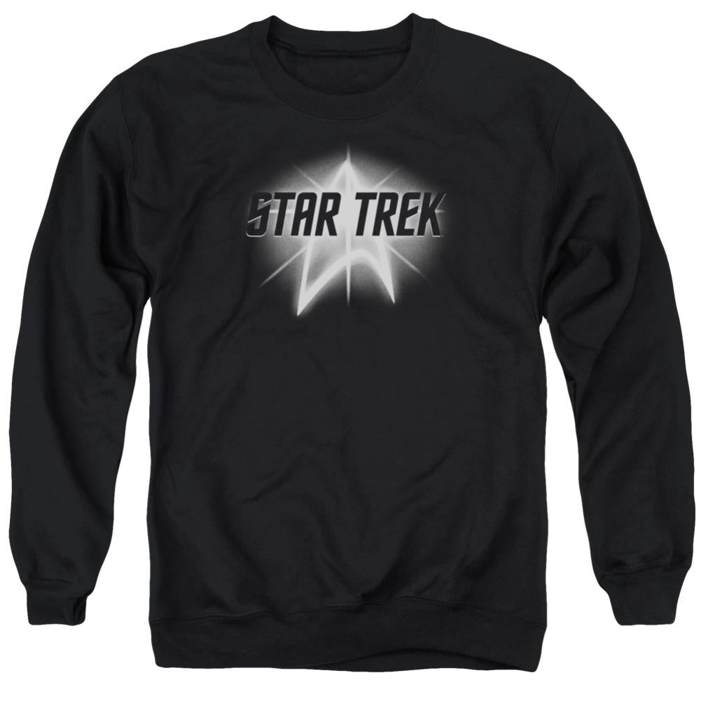 Star Trek Glow Logo Men's Crewneck 50 50 Poly Long-Sleeve T-Shirt