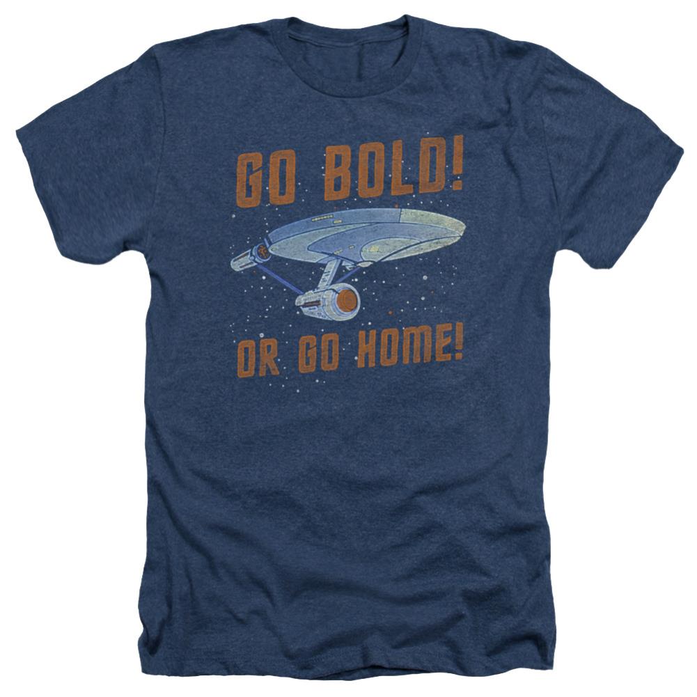 Star Trek Go Bold Men's 30/1 Heather 60 40 Poly Short-Sleeve T-Shirt