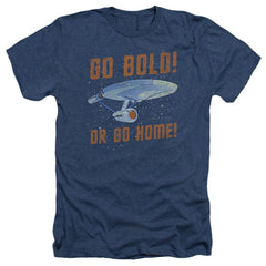 Star Trek Go Bold Men's 30/1 Heather 60 40 Poly Short-Sleeve T-Shirt