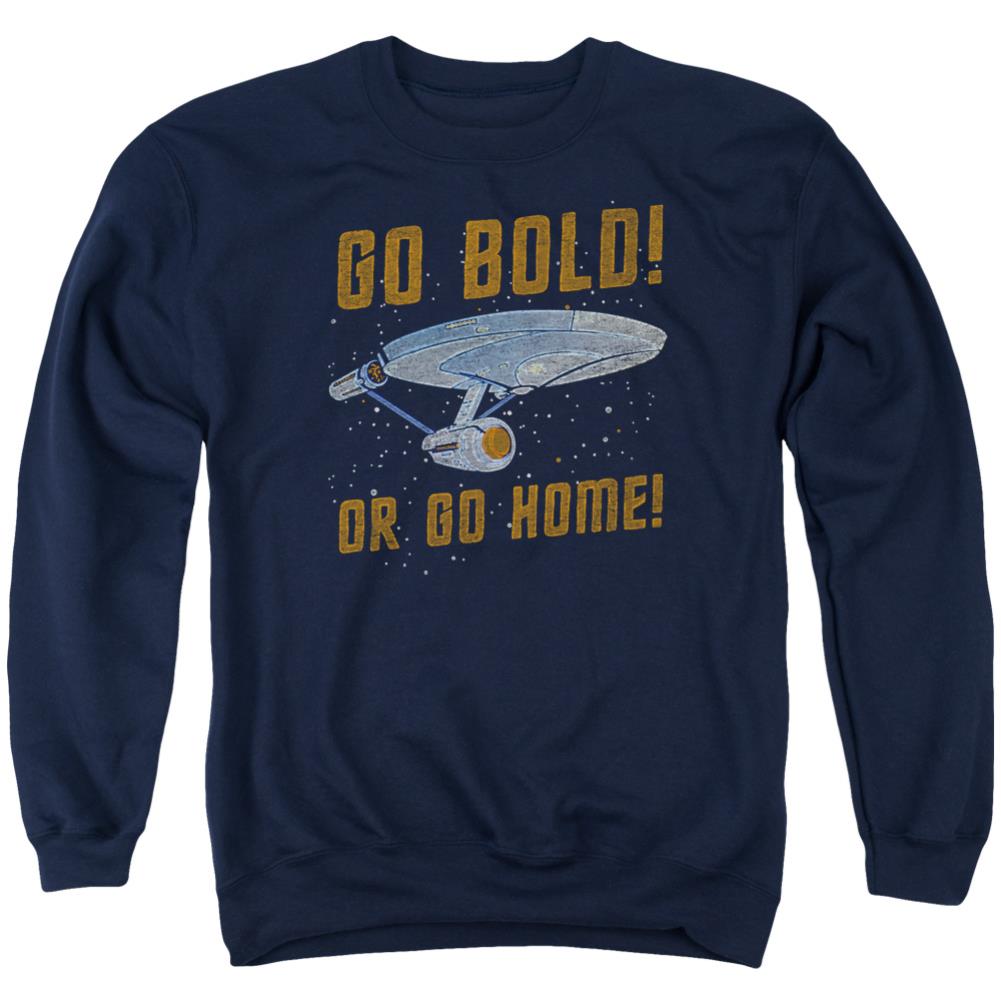 Star Trek Go Bold Men's Crewneck 50 50 Poly Long-Sleeve T-Shirt