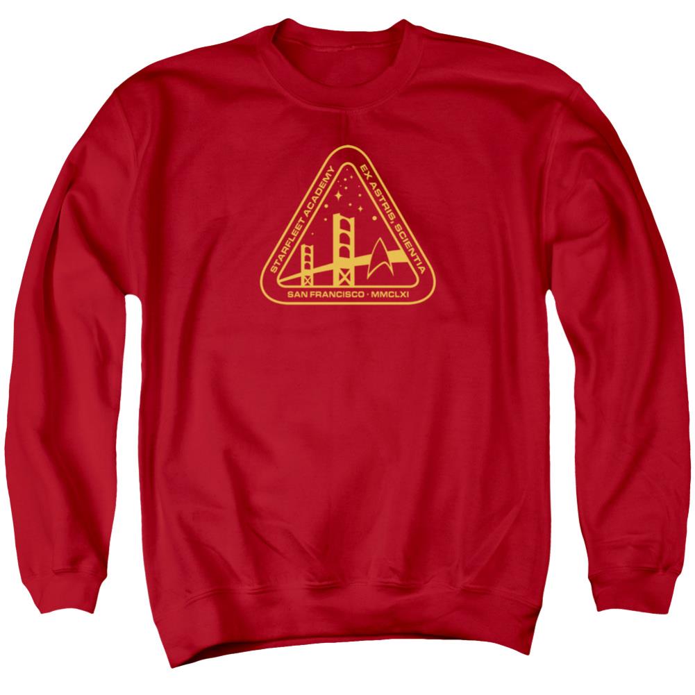Star Trek Gold Academy Men's Crewneck 50 50 Poly Long-Sleeve T-Shirt