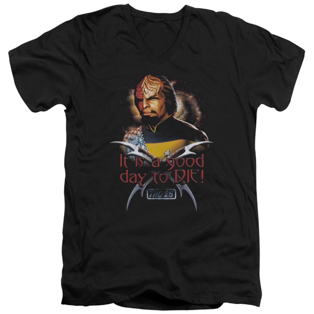 Star Trek Good Day To Die Men's 30/1 Cotton Slim V-Neck T-Shirt