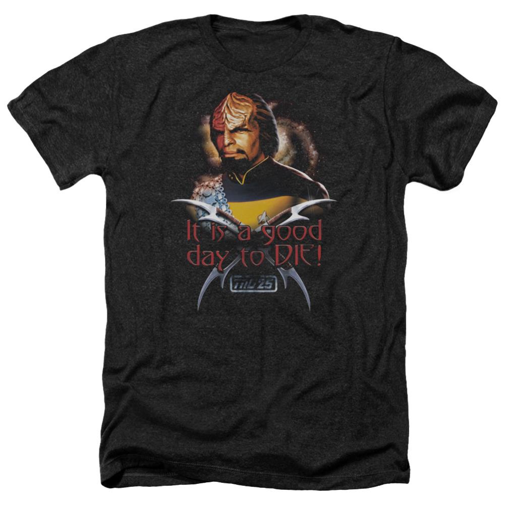 Star Trek Good Day To Die Men's 30/1 Heather 60 40 Poly Short-Sleeve T-Shirt