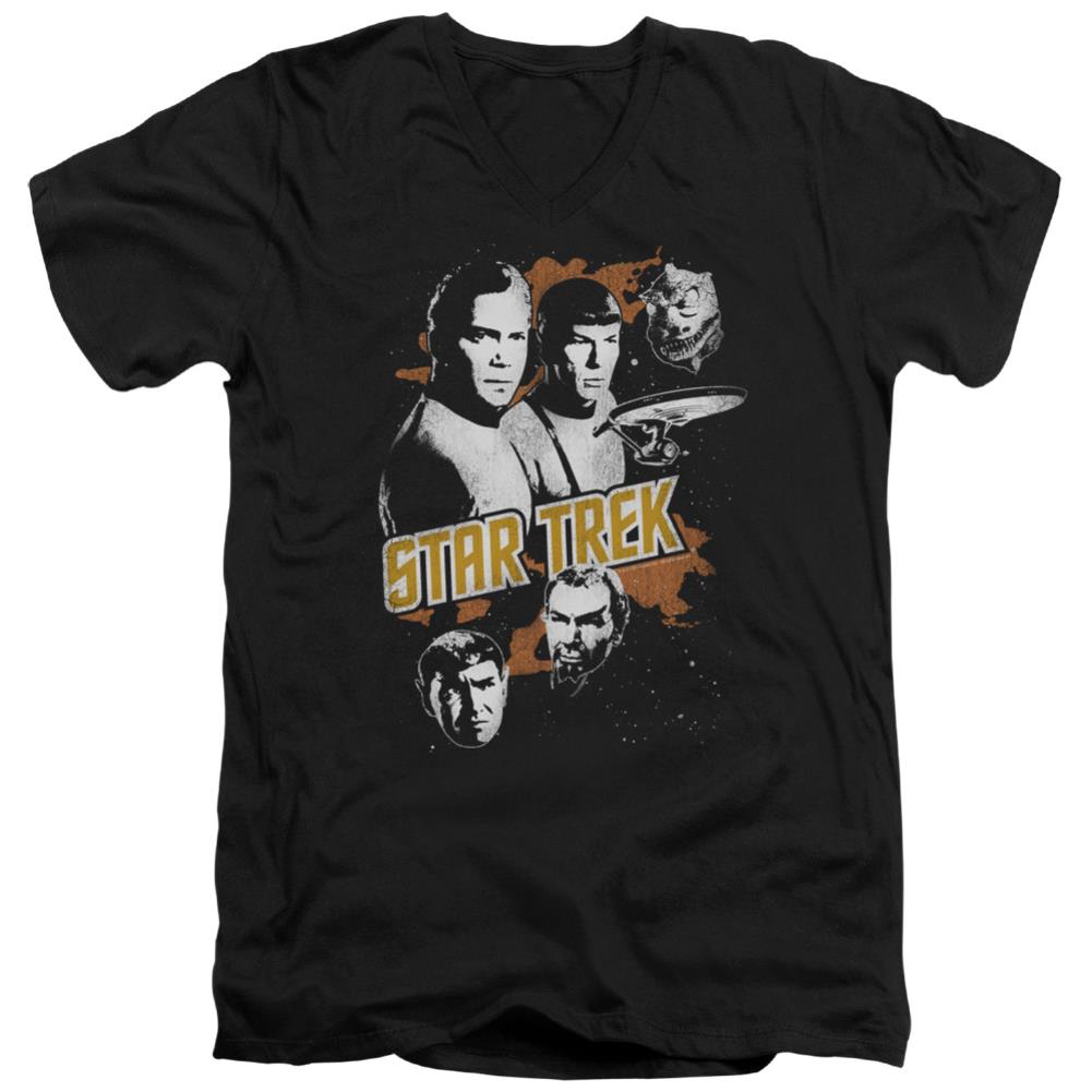 Star Trek Graphic Good Vs Evil Men's 30/1 Cotton Slim V-Neck T-Shirt