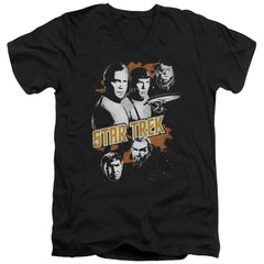 Star Trek Graphic Good Vs Evil Men's 30/1 Cotton Slim V-Neck T-Shirt