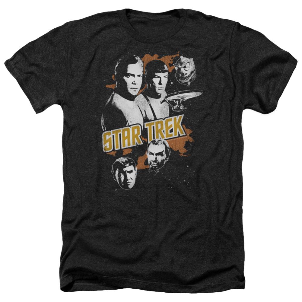 Star Trek Graphic Good Vs Evil Men's 30/1 Heather 60 40 Poly Short-Sleeve T-Shirt