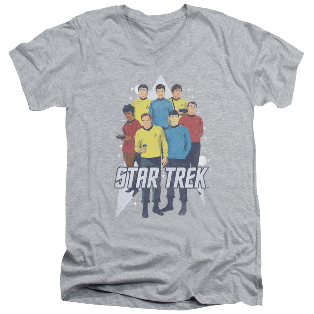 Star Trek Here Here Men's 30/1 Cotton Slim V-Neck T-Shirt