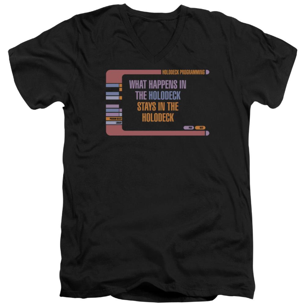 Star Trek Holodeck Secrets Men's 30/1 Cotton Slim V-Neck T-Shirt
