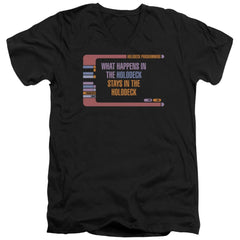 Star Trek Holodeck Secrets Men's 30/1 Cotton Slim V-Neck T-Shirt