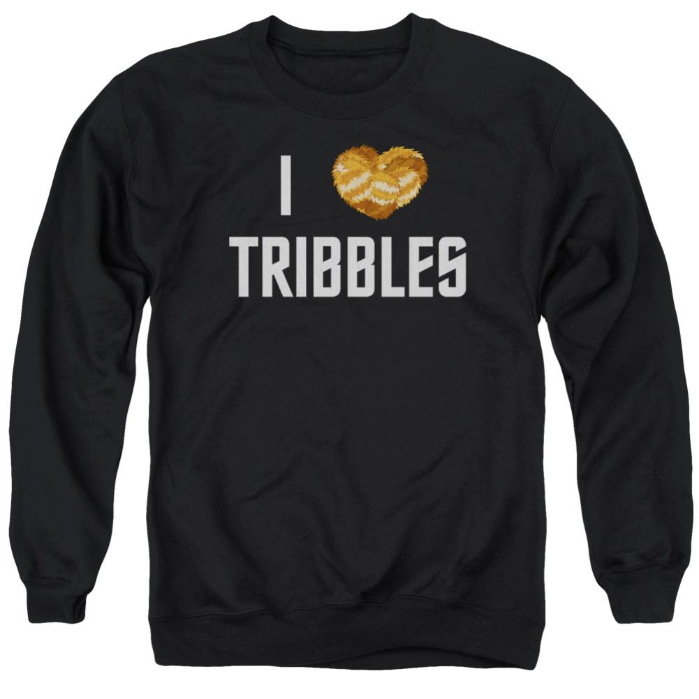 Star Trek I Heart Tribbles Men's Crewneck 50 50 Poly Long-Sleeve T-Shirt