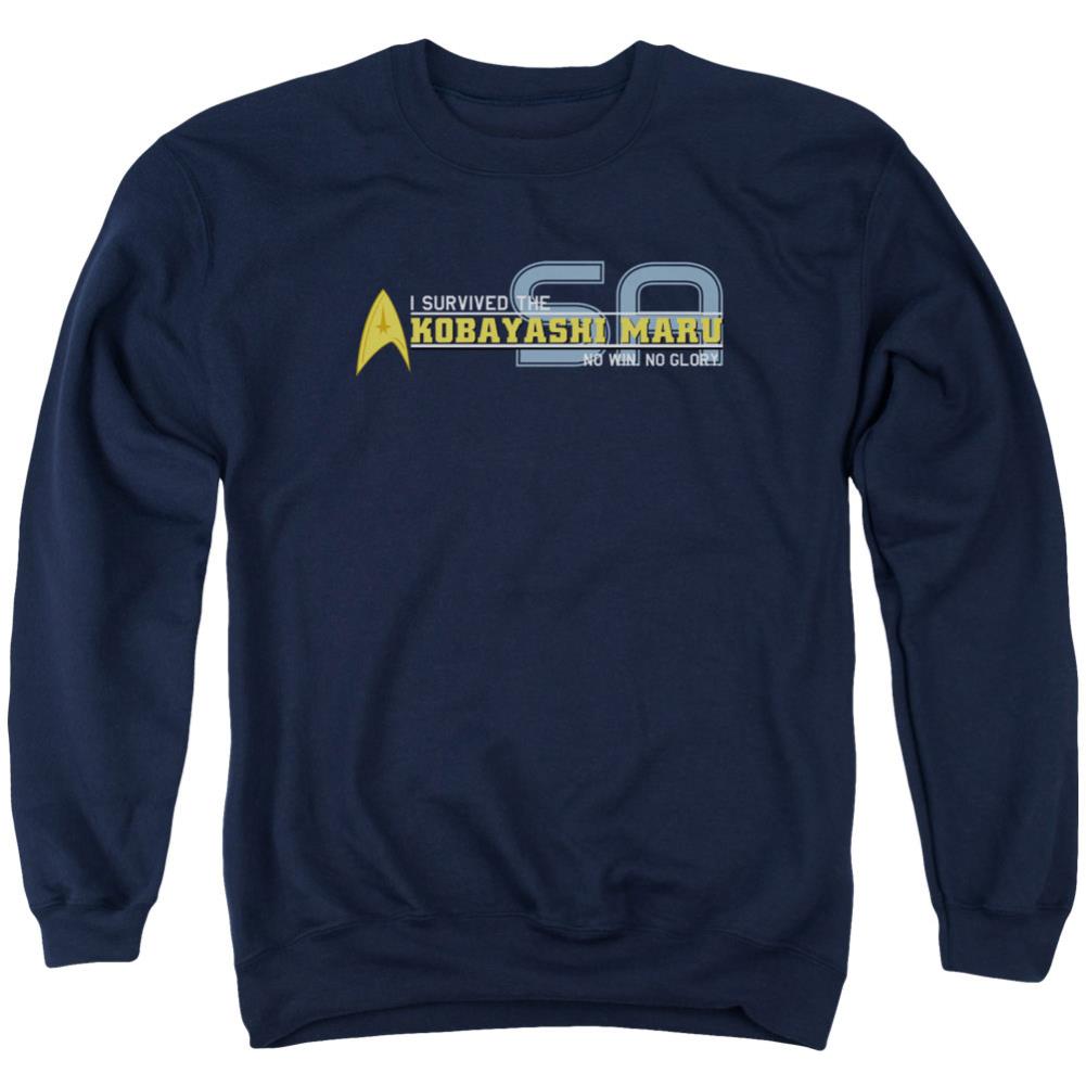 Star Trek I Survived Men's Crewneck 50 50 Poly Long-Sleeve T-Shirt