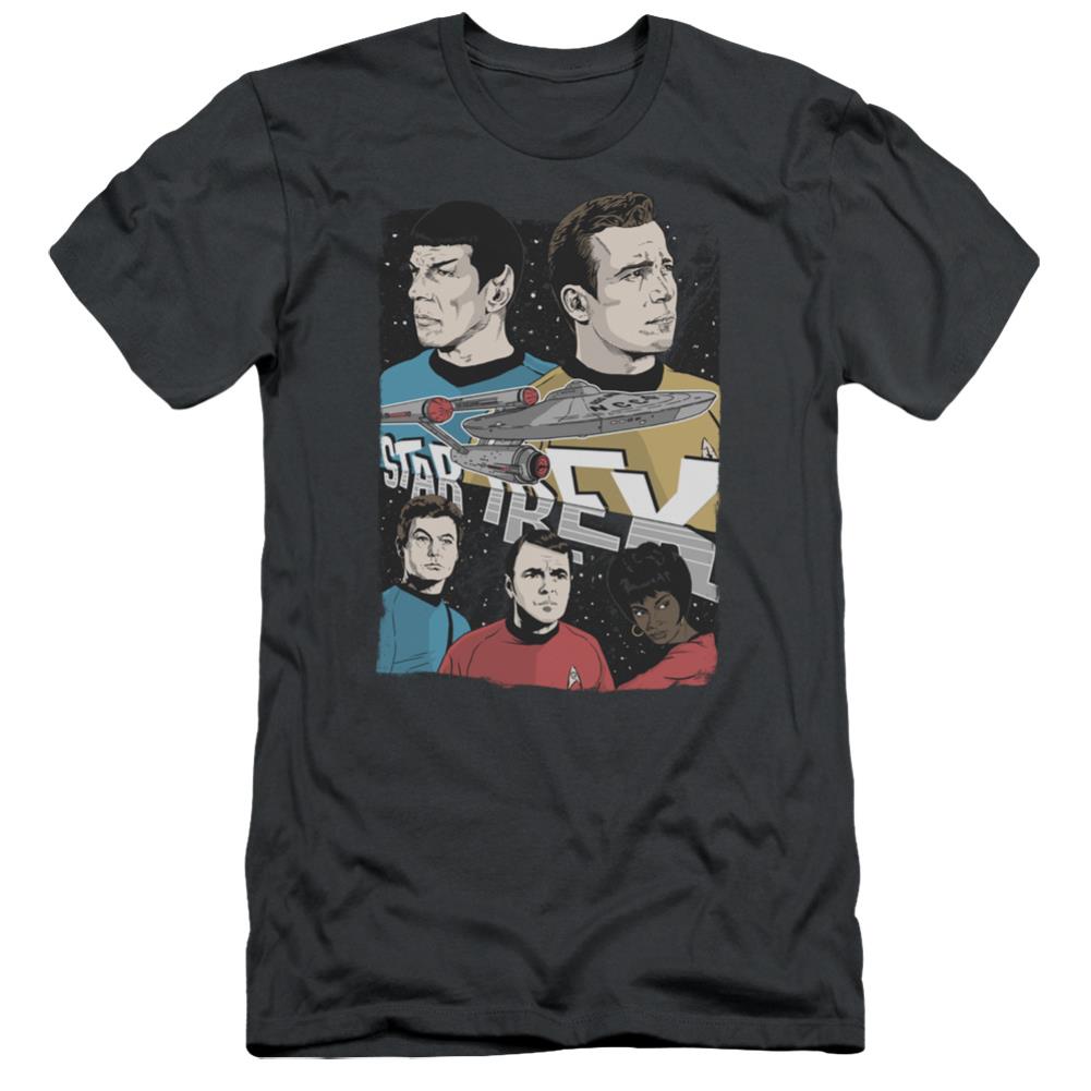 Star Trek Illustrated Crew Men's Ultra-Soft 30/1 Cotton Slim Short-Sleeve T-Shirt