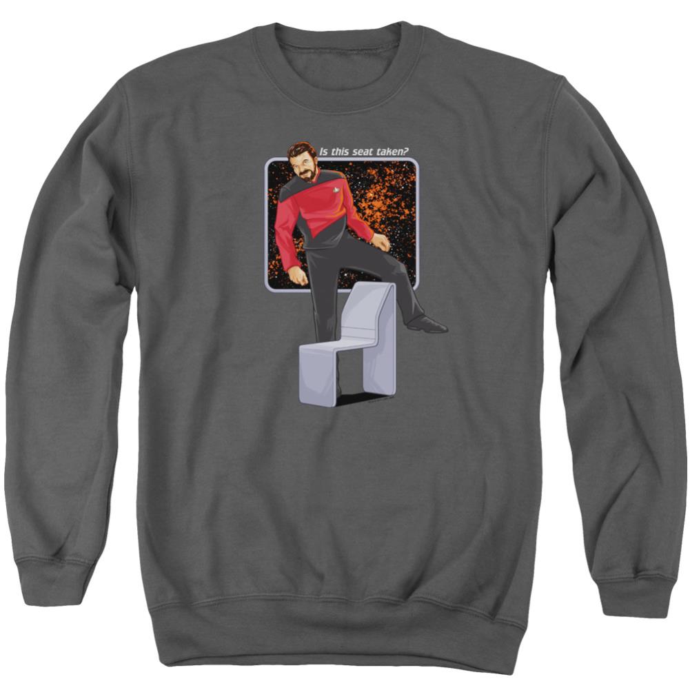 Star Trek Is This Seat Taken Men's Crewneck 50 50 Poly Long-Sleeve T-Shirt