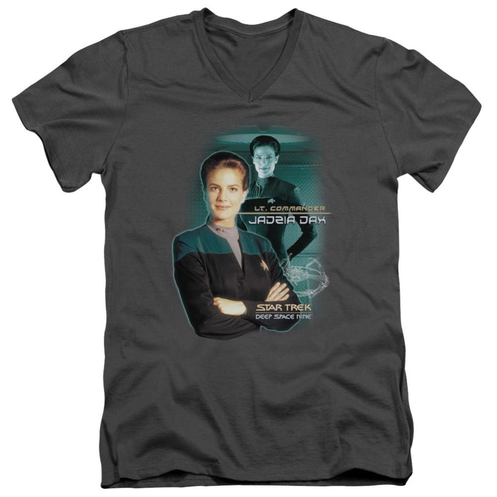 Star Trek Jadzia Dax Men's 30/1 Cotton Slim V-Neck T-Shirt