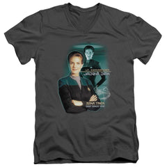 Star Trek Jadzia Dax Men's 30/1 Cotton Slim V-Neck T-Shirt