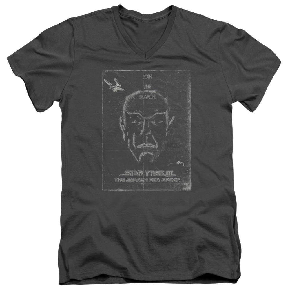 Star Trek Join The Search Men's 30/1 Cotton Slim V-Neck T-Shirt