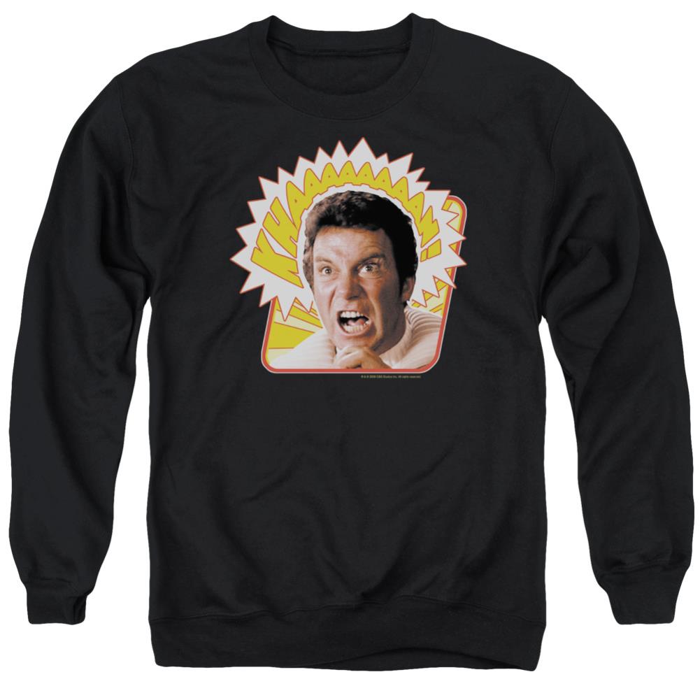 Star Trek Khaaaaaan Men's Crewneck 50 50 Poly Long-Sleeve T-Shirt