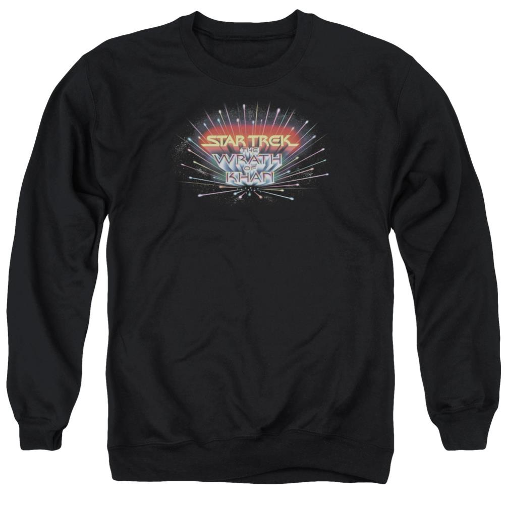 Star Trek Khan Logo Men's Crewneck 50 50 Poly Long-Sleeve T-Shirt