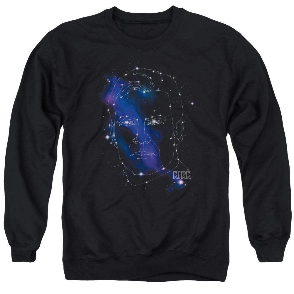 Star Trek Kirk Constellations Men's Crewneck 50 50 Poly Long-Sleeve T-Shirt