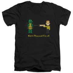 Star Trek Kirk Phased First Men's 30/1 Cotton Slim V-Neck T-Shirt
