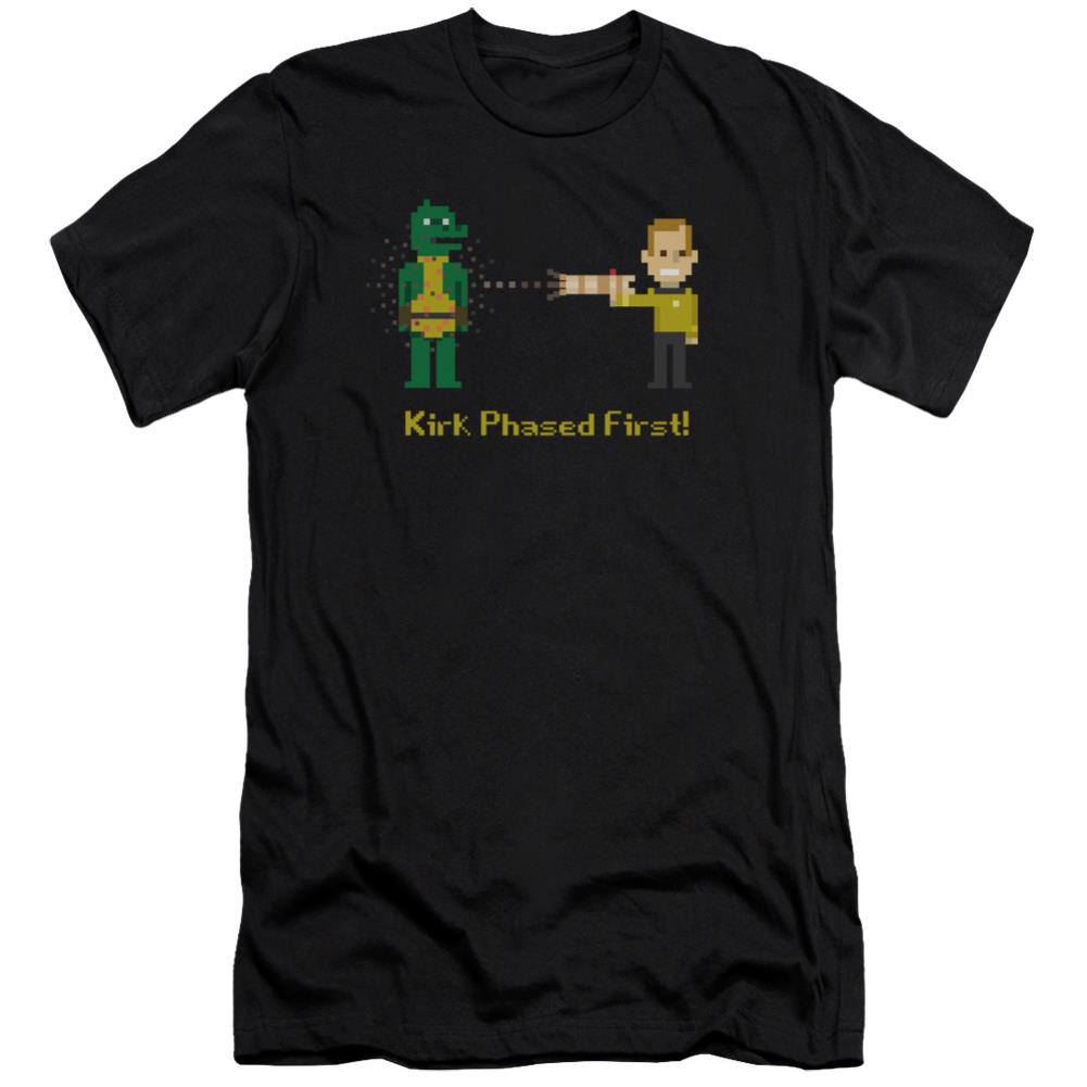 Star Trek Kirk Phased First Men's Ultra-Soft 30/1 Cotton Slim Short-Sleeve T-Shirt