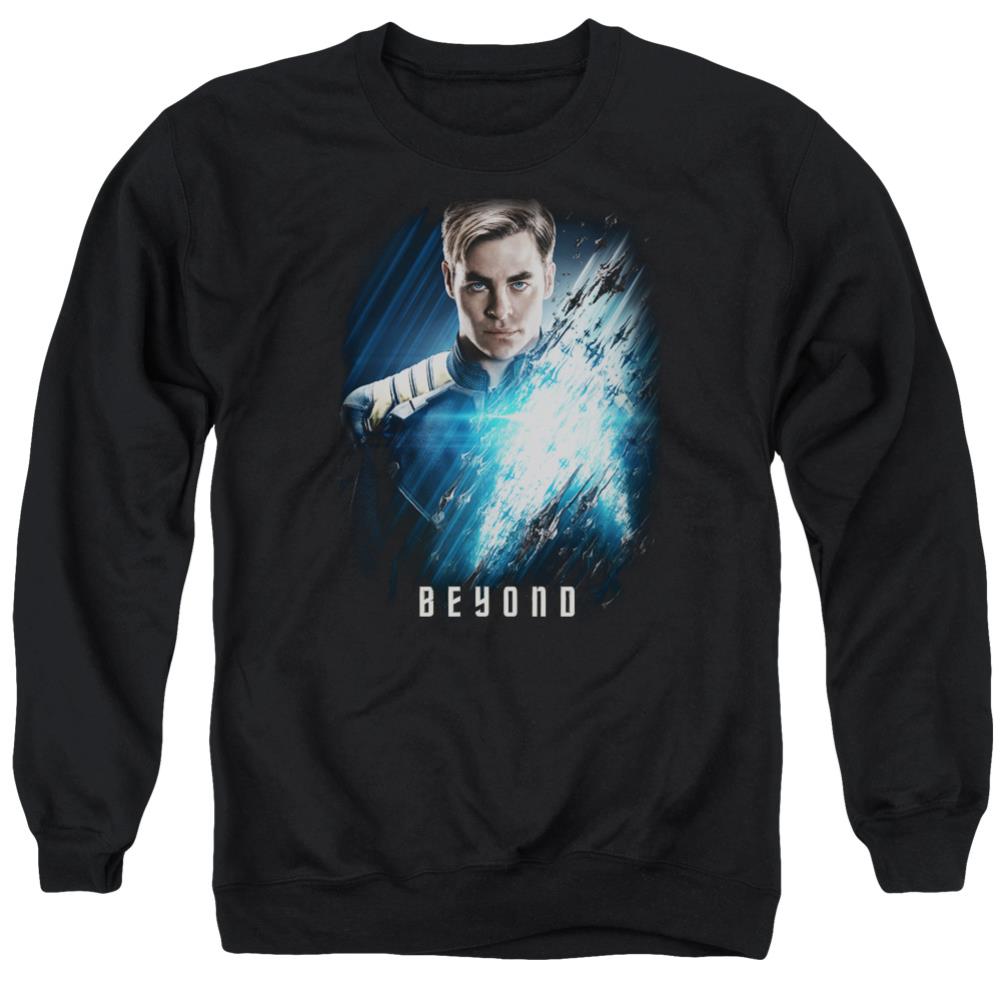 Star Trek Kirk Poster Men's Crewneck 50 50 Poly Long-Sleeve T-Shirt