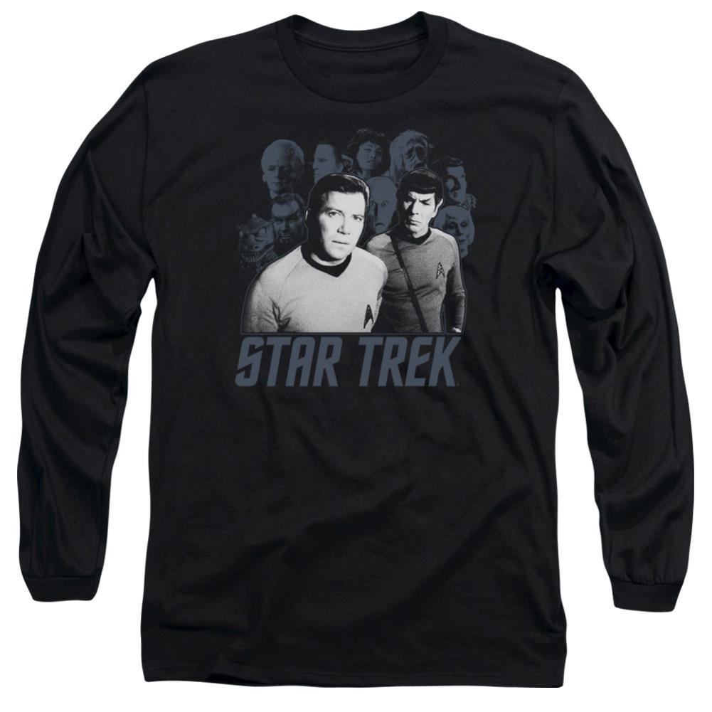 Star Trek Kirk Spock And Company Men's 18/1 Cotton Long-Sleeve T-Shirt