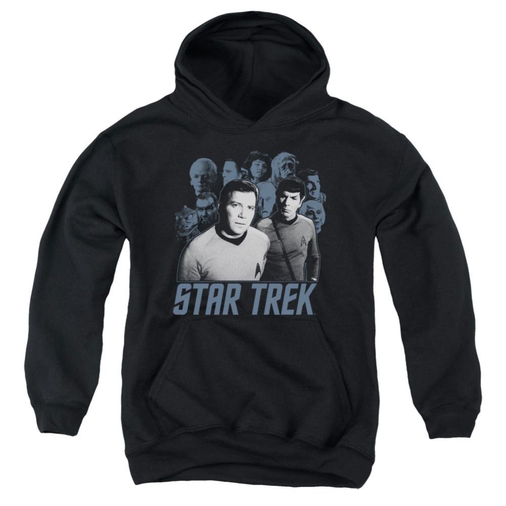 Star Trek Kirk Spock And Company Youth Cotton Poly Pull-Over Hoodie