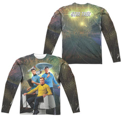 Star Trek Kirk Spock McCoy Men's Regular Fit Polyester Long-Sleeve T-Shirt