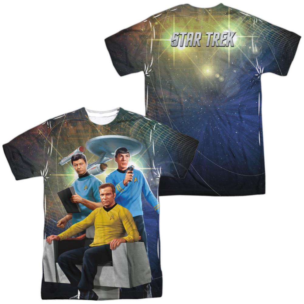 Star Trek Kirk Spock McCoy Men's Regular Fit Polyester Short-Sleeve T-Shirt
