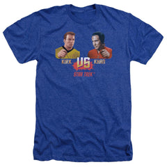 Star Trek Kirk Vs Khan Men's 30/1 Heather 60 40 Poly Short-Sleeve T-Shirt