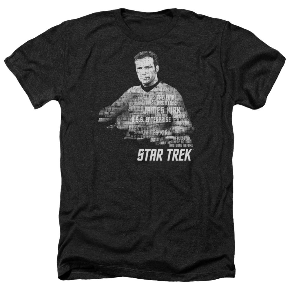 Star Trek Kirk Words Men's 30/1 Heather 60 40 Poly Short-Sleeve T-Shirt