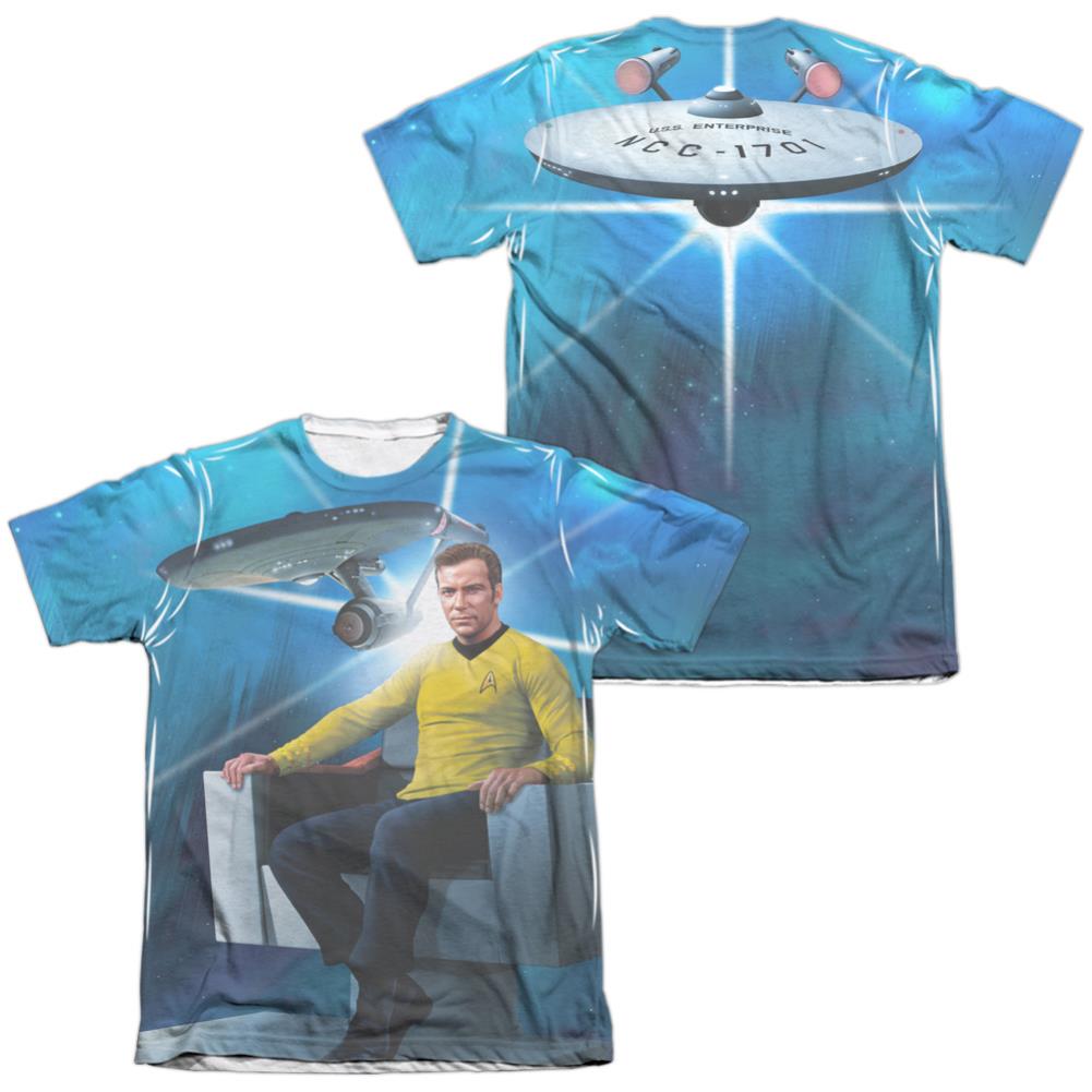 Star Trek Kirk's Ship (Front/Back Print) Men's Regular Fit Poly Cotton Short-Sleeve T-Shirt