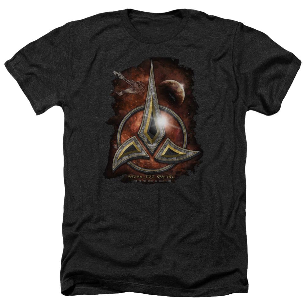 Star Trek Klingon Crest Men's 30/1 Heather 60 40 Poly Short-Sleeve T-Shirt
