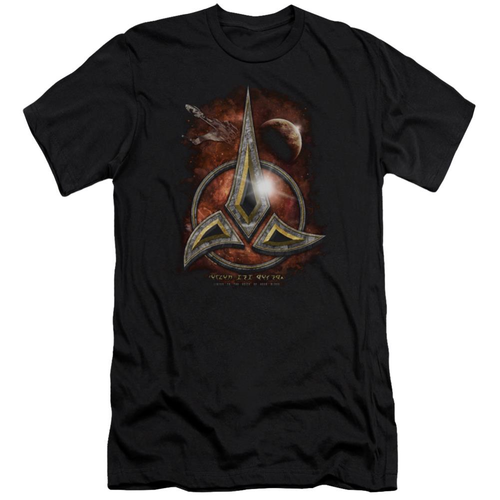 Star Trek Klingon Crest Men's Ultra-Soft 30/1 Cotton Slim Short-Sleeve T-Shirt