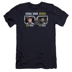 Star Trek Know Your Spock Men's Ultra-Soft 30/1 Cotton Slim Short-Sleeve T-Shirt