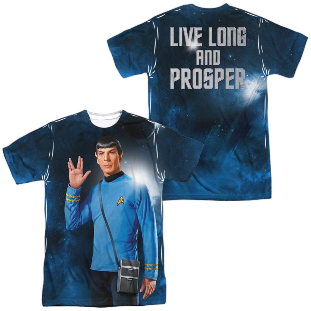 Star Trek Live Long (Front/Back Print) Men's Regular Fit Polyester Short-Sleeve T-Shirt