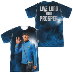 Star Trek Live Long (Front/Back Print) Men's Regular Fit Polyester Short-Sleeve T-Shirt