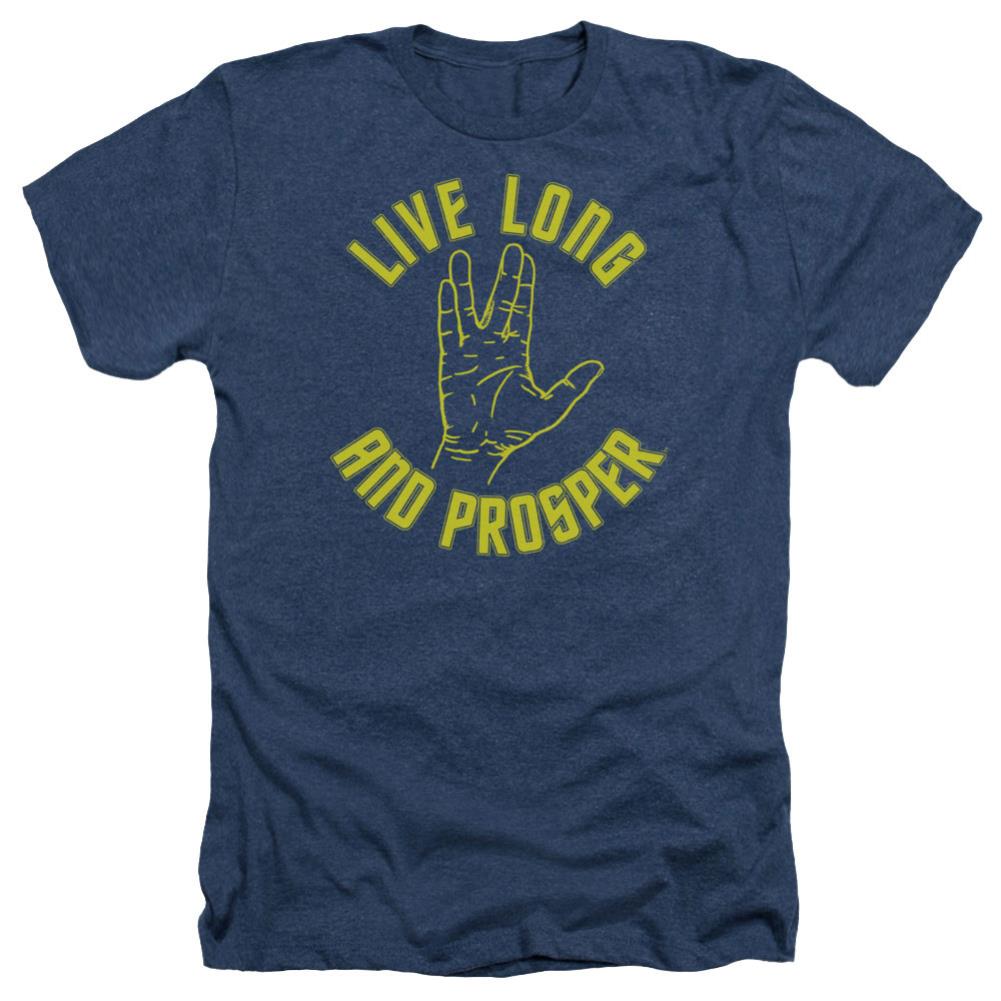 Star Trek Live Long Hand Men's 30/1 Heather 60 40 Poly Short-Sleeve T-Shirt