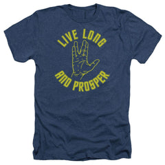Star Trek Live Long Hand Men's 30/1 Heather 60 40 Poly Short-Sleeve T-Shirt