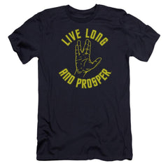 Star Trek Live Long Hand Men's Ultra-Soft 30/1 Cotton Slim Short-Sleeve T-Shirt