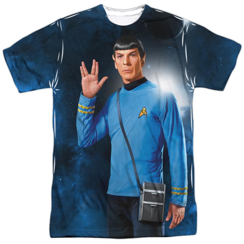 Star Trek Live Long Men's Regular Fit Polyester Short-Sleeve T-Shirt